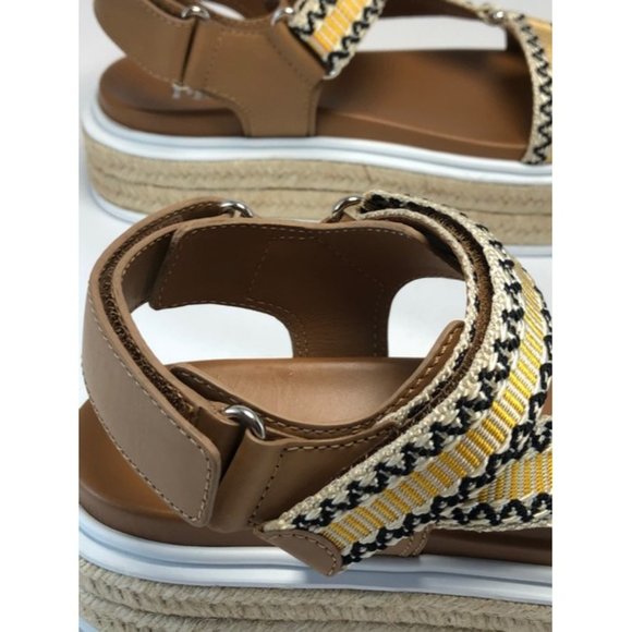 PRADA Jacquard And Leather Platform Espadrille Sandals Eu:40 - Picture 10 of 11